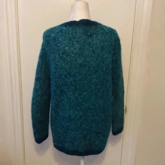 Vintage handmade in Italy blue button up sweater.  Size M - Picture 5 of 9